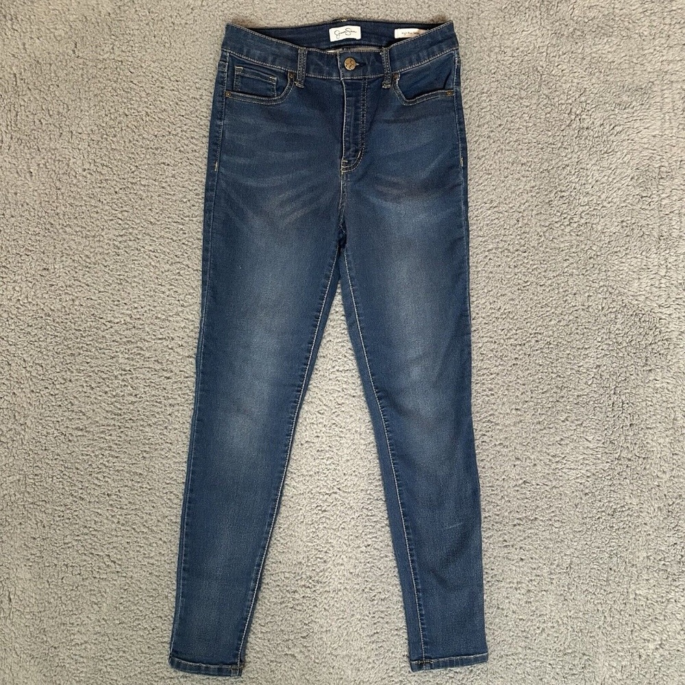 Jessica Simpson High Rise Skinny Womens Jeans Blue Size 6 28 Stretch